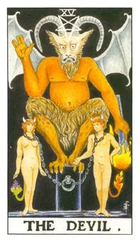 恶魔 The Devil 塔罗牌牌面