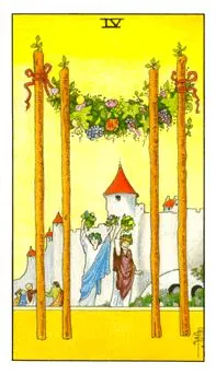 权杖四 Four of Wands 塔罗牌牌面