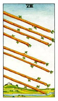 权杖八 Eight of Wands 塔罗牌牌面