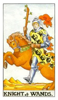 权杖骑士 Knight of Wands 塔罗牌牌面