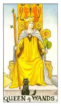 权杖王后 Queen of Wands 塔罗牌牌面