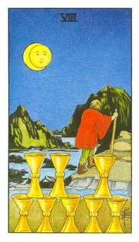圣杯八 Eight of Cups 塔罗牌牌面