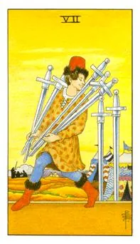 宝剑七 Seven of Swords 塔罗牌牌面