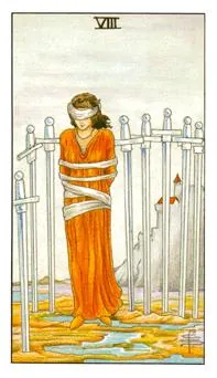 宝剑八 Eight of Swords 塔罗牌牌面