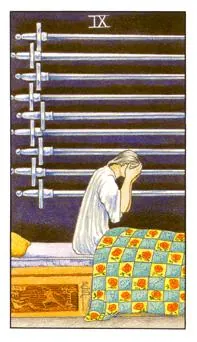 宝剑九 Nine of Swords 塔罗牌牌面