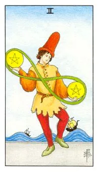 星币二 Two of Pentacles 塔罗牌牌面