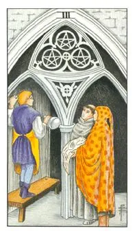 星币三 Three of Pentacles 塔罗牌牌面