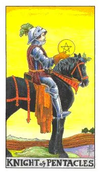 星币骑士 Knight of Pentacles 塔罗牌牌面